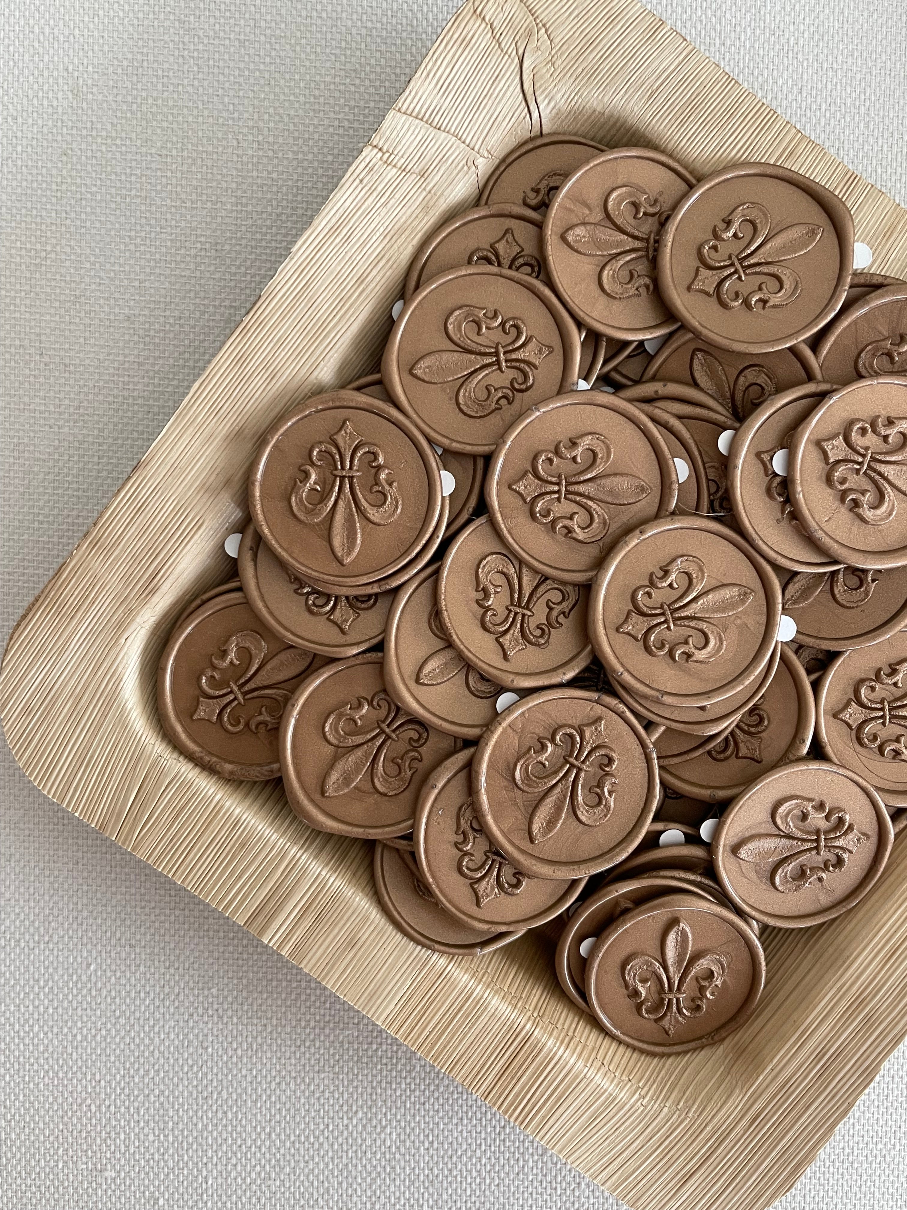 Fleur de Lys - Sceaux de cire autocollants 3D - 35 pièces