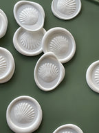 Sea shell - Self adhesive wax seals - 35 pcs