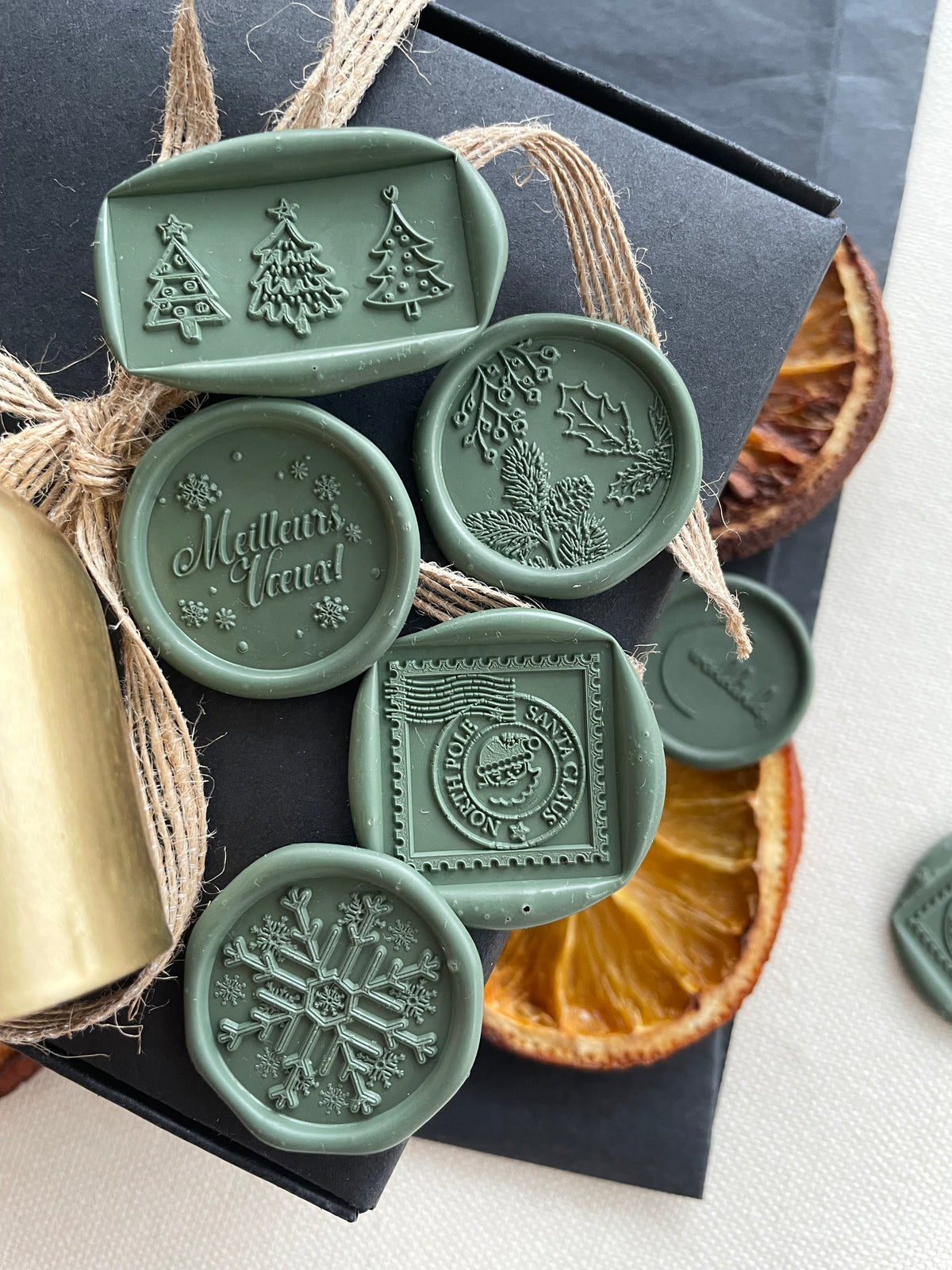 Christmas greenery wax seal stamp
