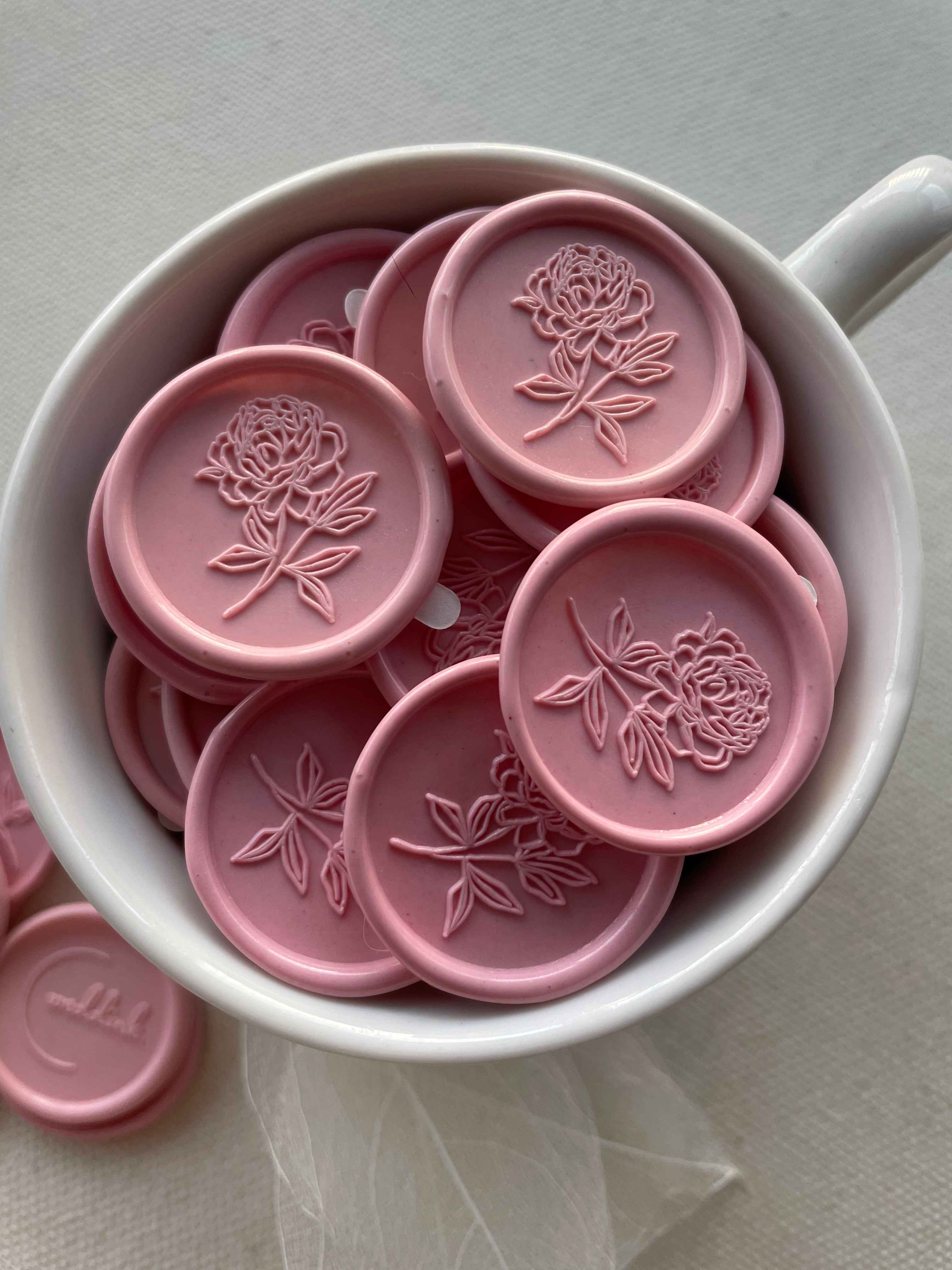 Peony - Self adhesive wax seals - 35 pcs