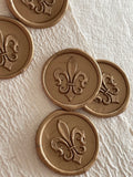 Fleur de Lys - Sceaux de cire autocollants 3D - 35 pièces