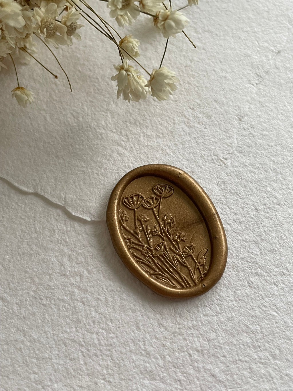 Champ sauvage - Sceaux de cire autocollants ovales - 35 pièces