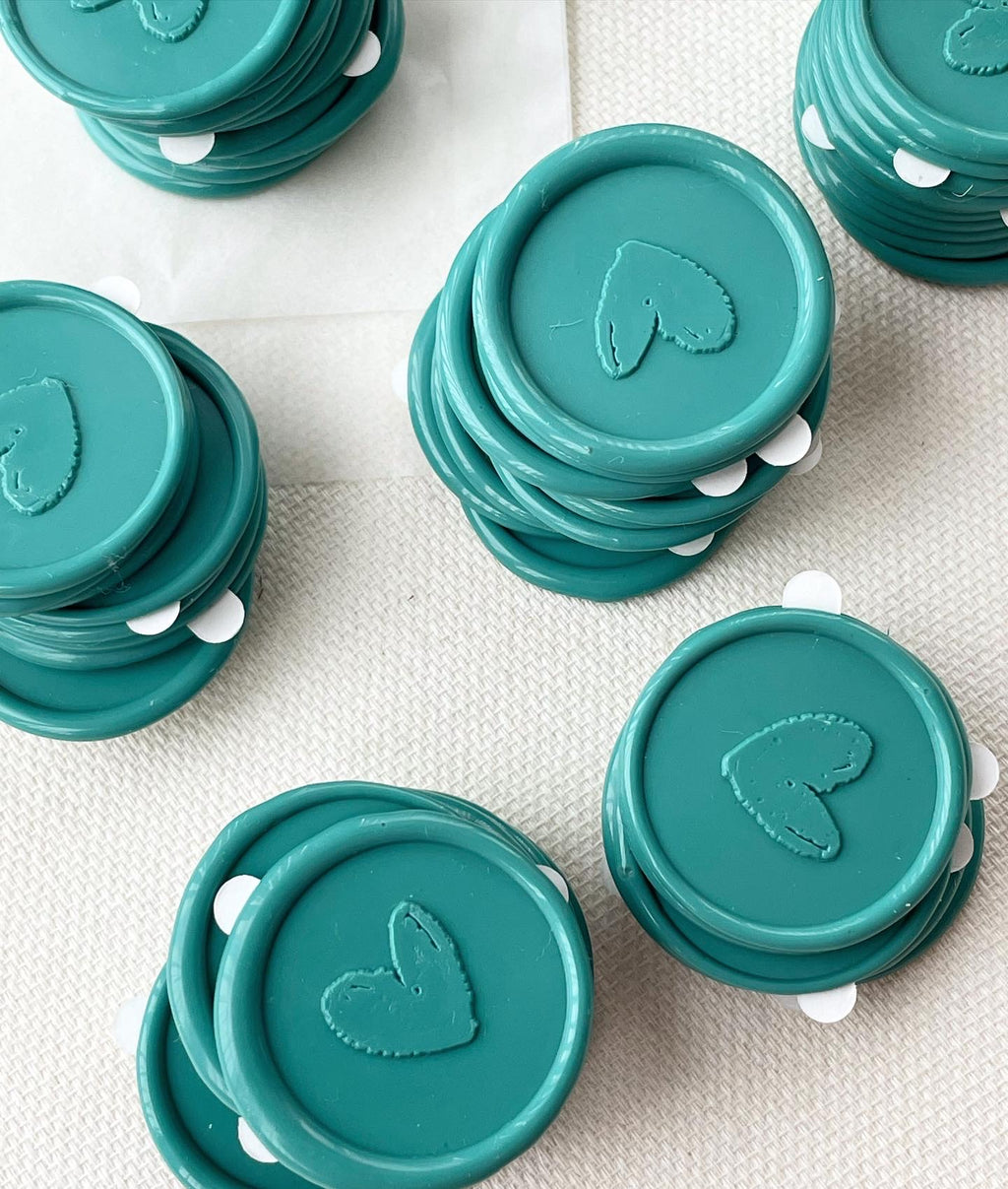 Cœurs - Sceaux de cire autocollants - 35 pièces