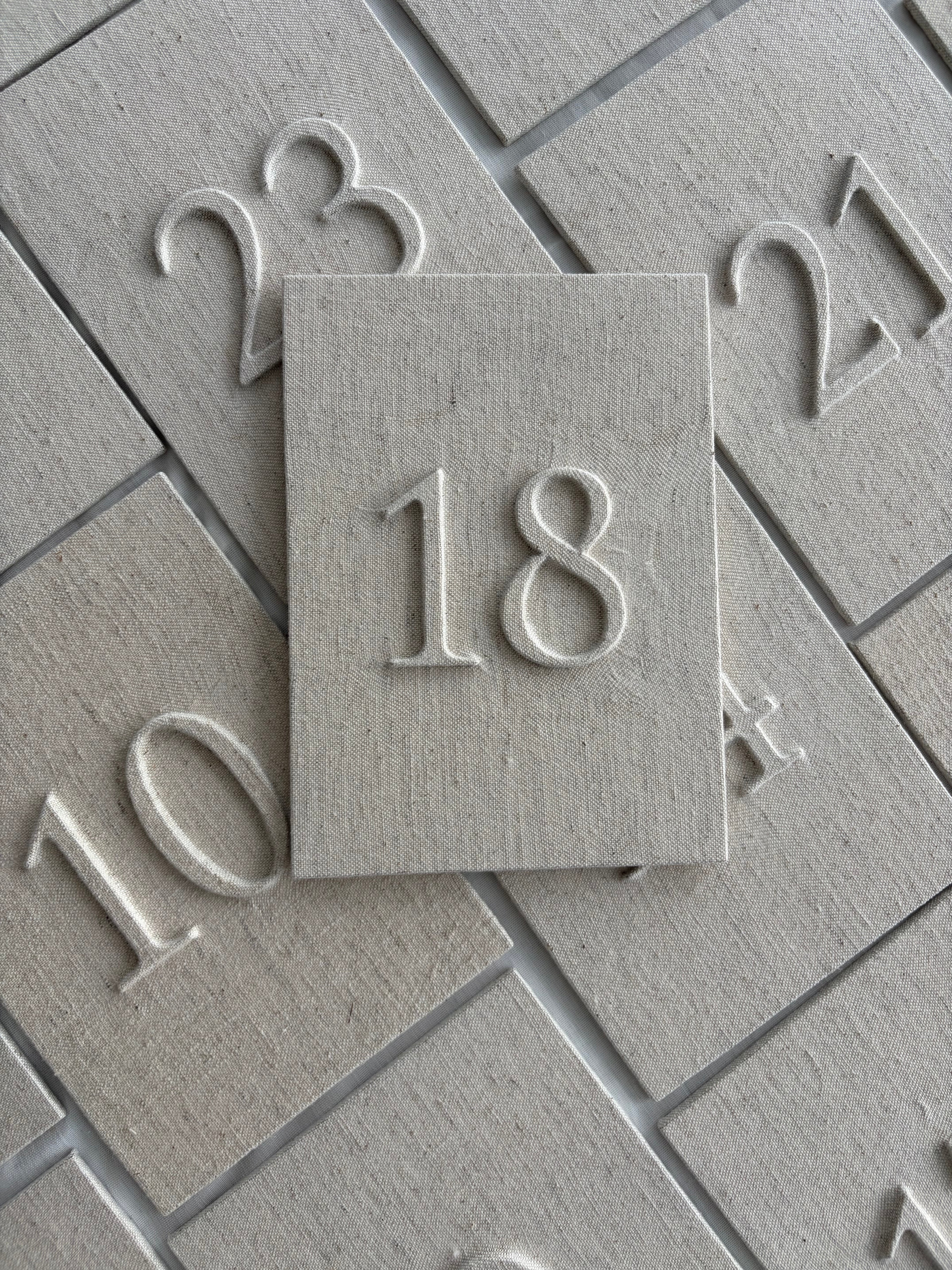Linen Table Numbers Wedding, Fabric Table Numbers with Stand, Custom Wedding Table Numbers