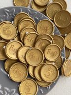 Sceaux de cire personnalisés avec monogramme de mariage (25 mm) - 35 pièces