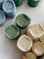 Floral square - MINI 2 x 2 cm Self adhesive wax seals - 35 pcs