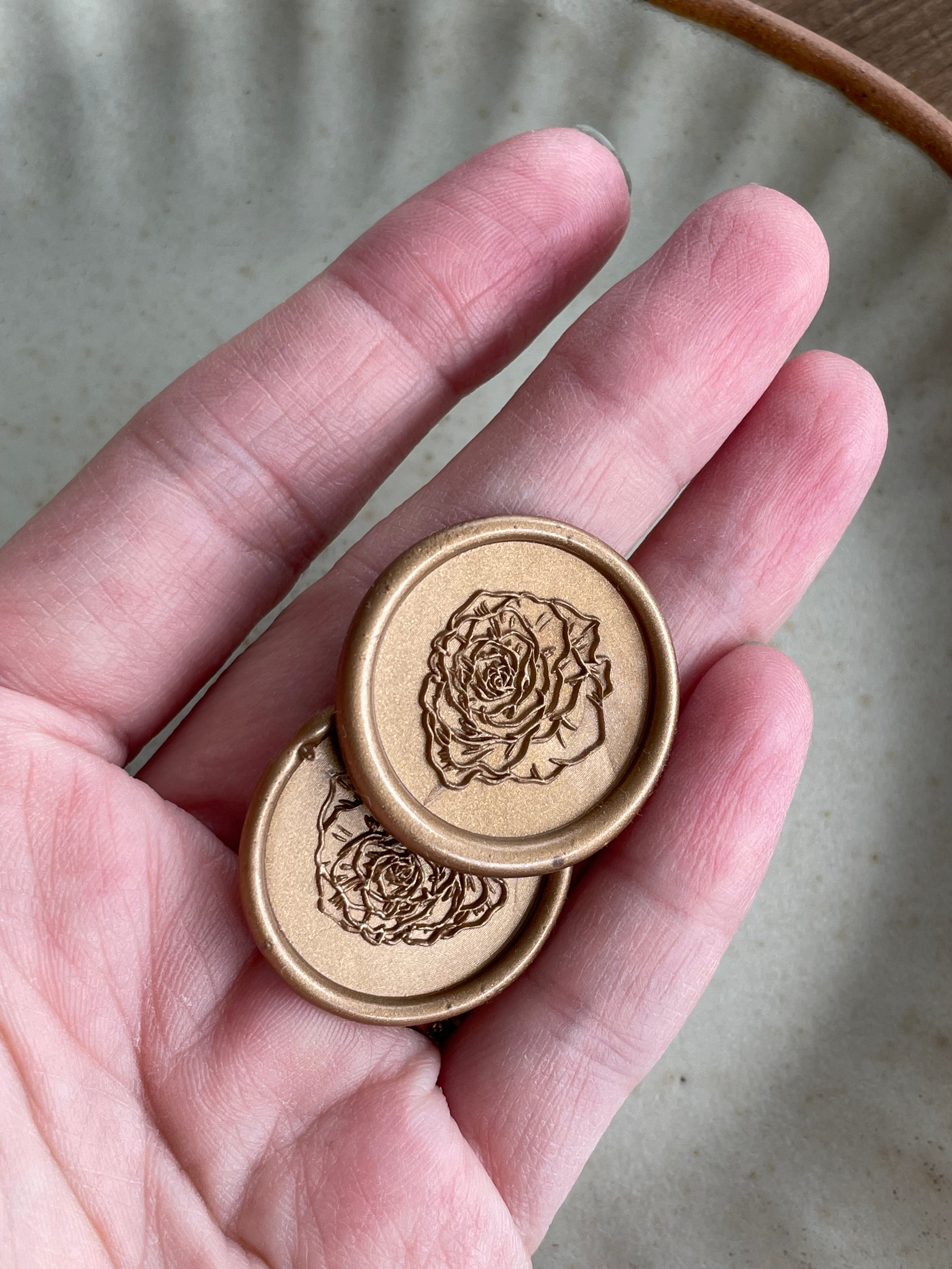 Beryl rose - Self adhesive wax seals - 35 pcs