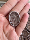 3D Rose - oval self adhesive wax seals - 35 pcs