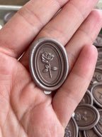 3D Rose - oval self adhesive wax seals - 35 pcs