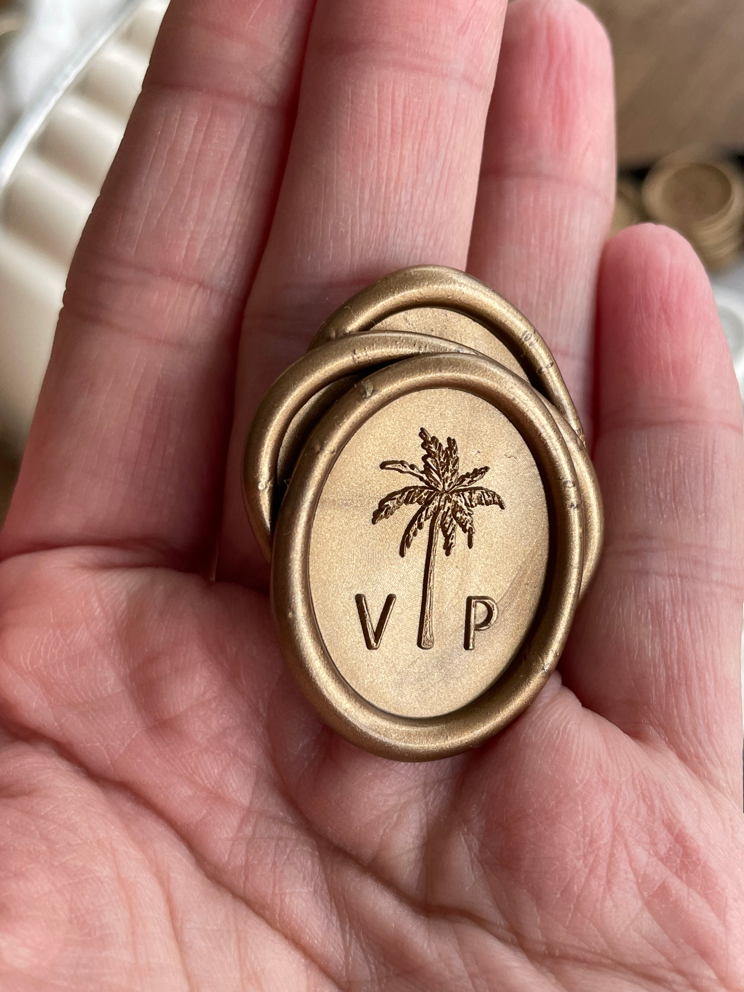 Oval custom self Adhesive wax seal