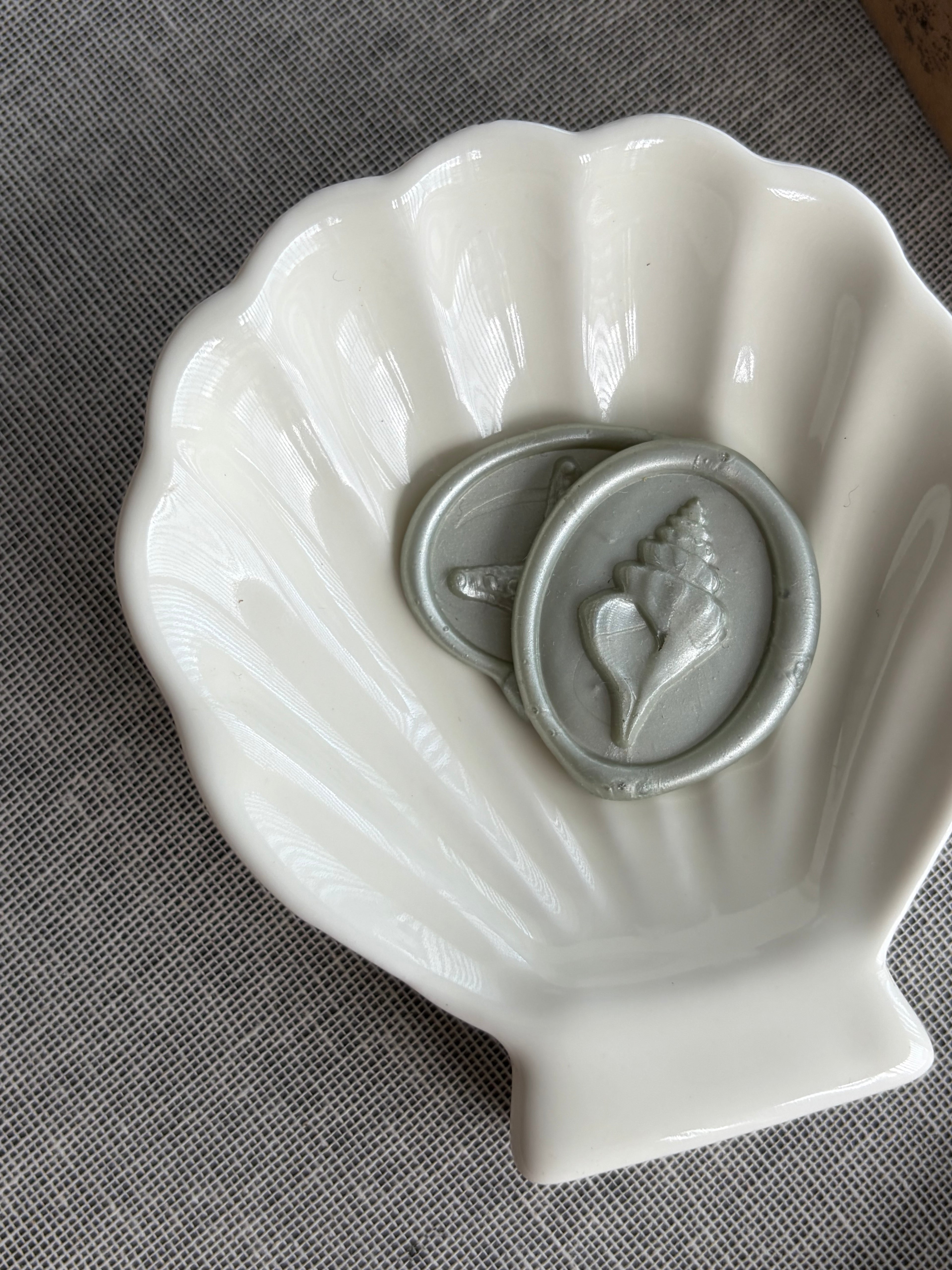 Shell oval Self-Adhesive Wax Seals Handmade for wedding Invitations