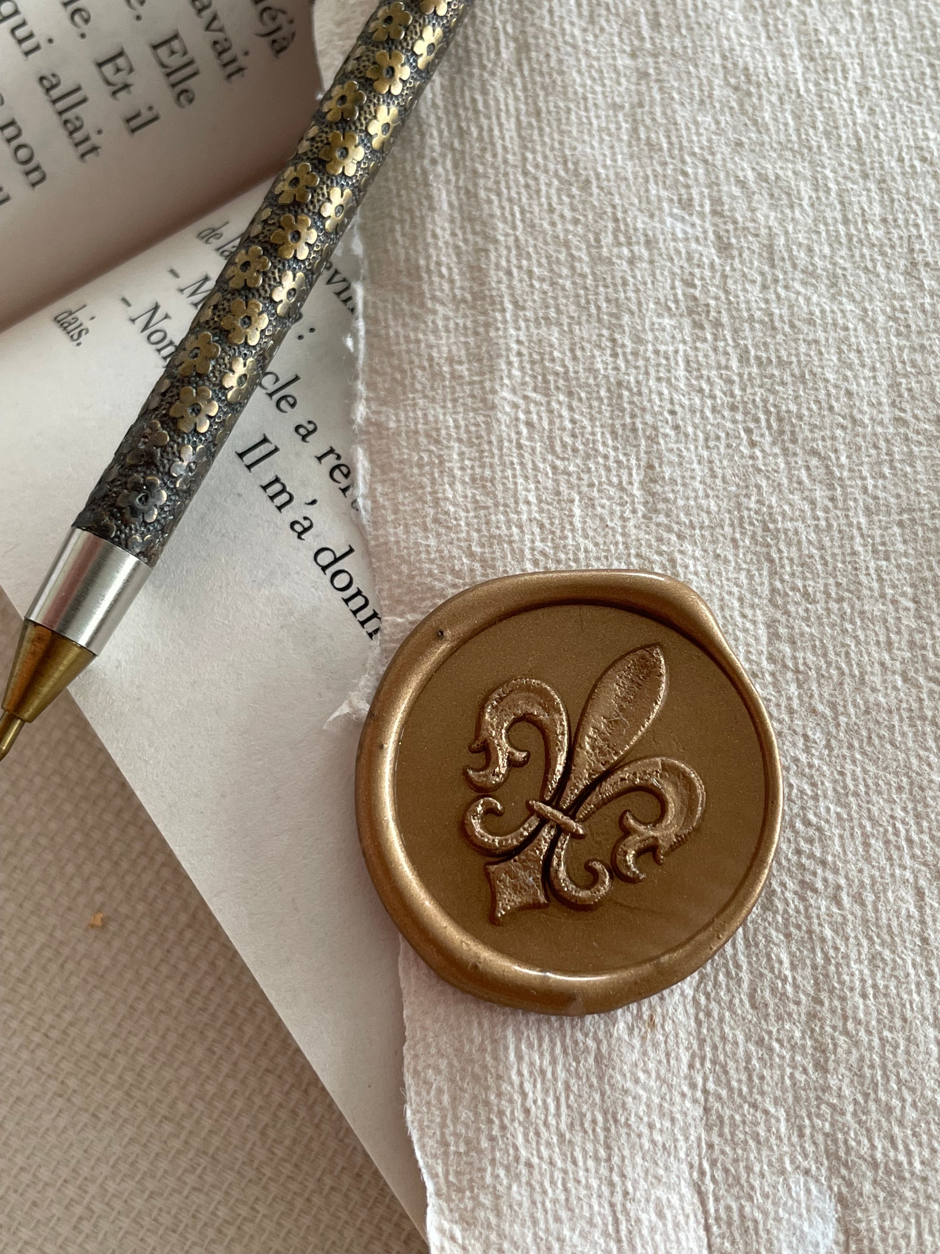 Fleur de Lys - Sceaux de cire autocollants 3D - 35 pièces