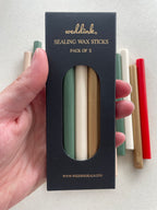 Christmas sealing wax sticks/ Festive colors wax sticks/ pack of 5/ Christmas wax sticks