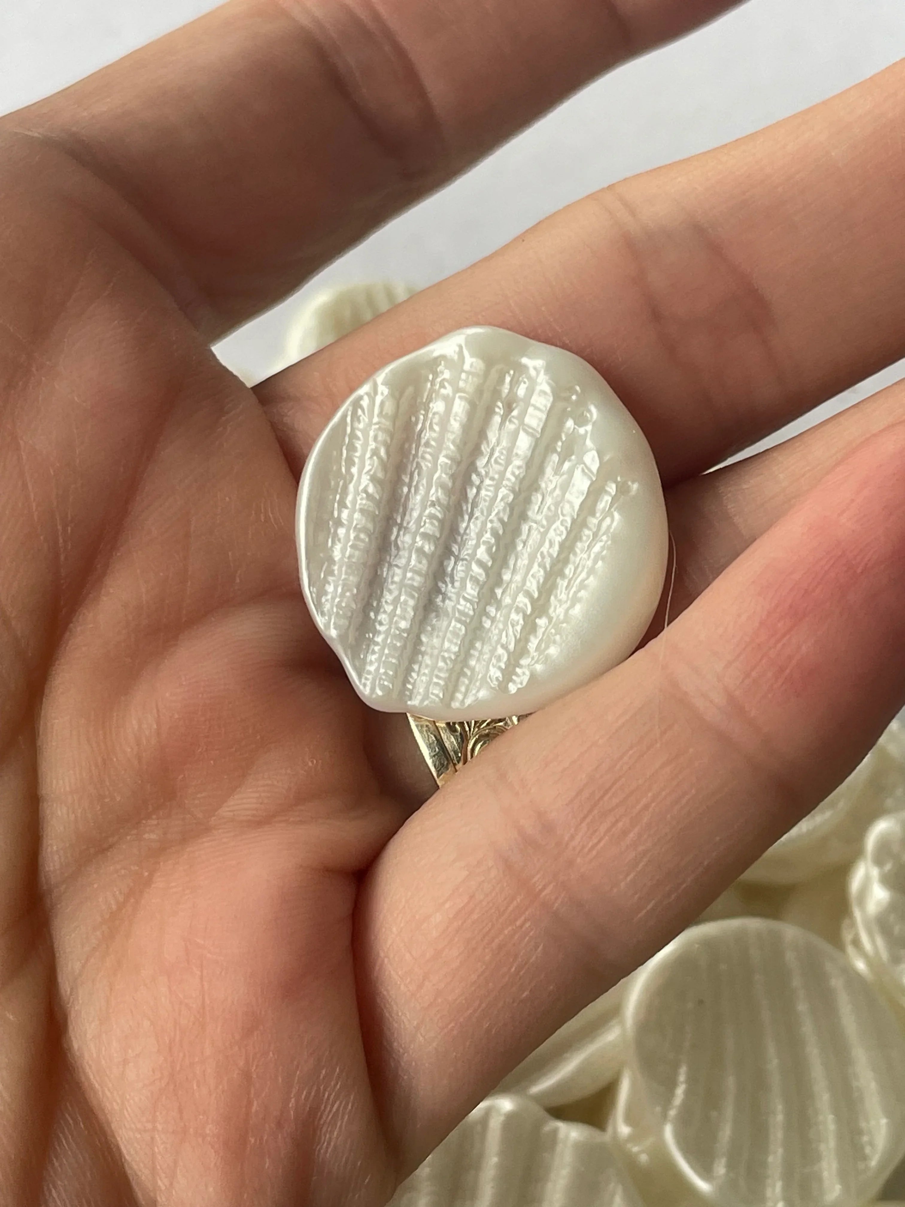 Sceaux de cire autocollants en coquillage / bords naturels