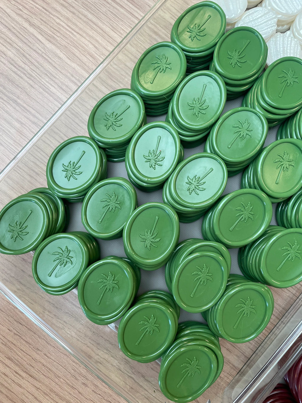 Palmier - Sceaux de cire autocollants - 35 pièces