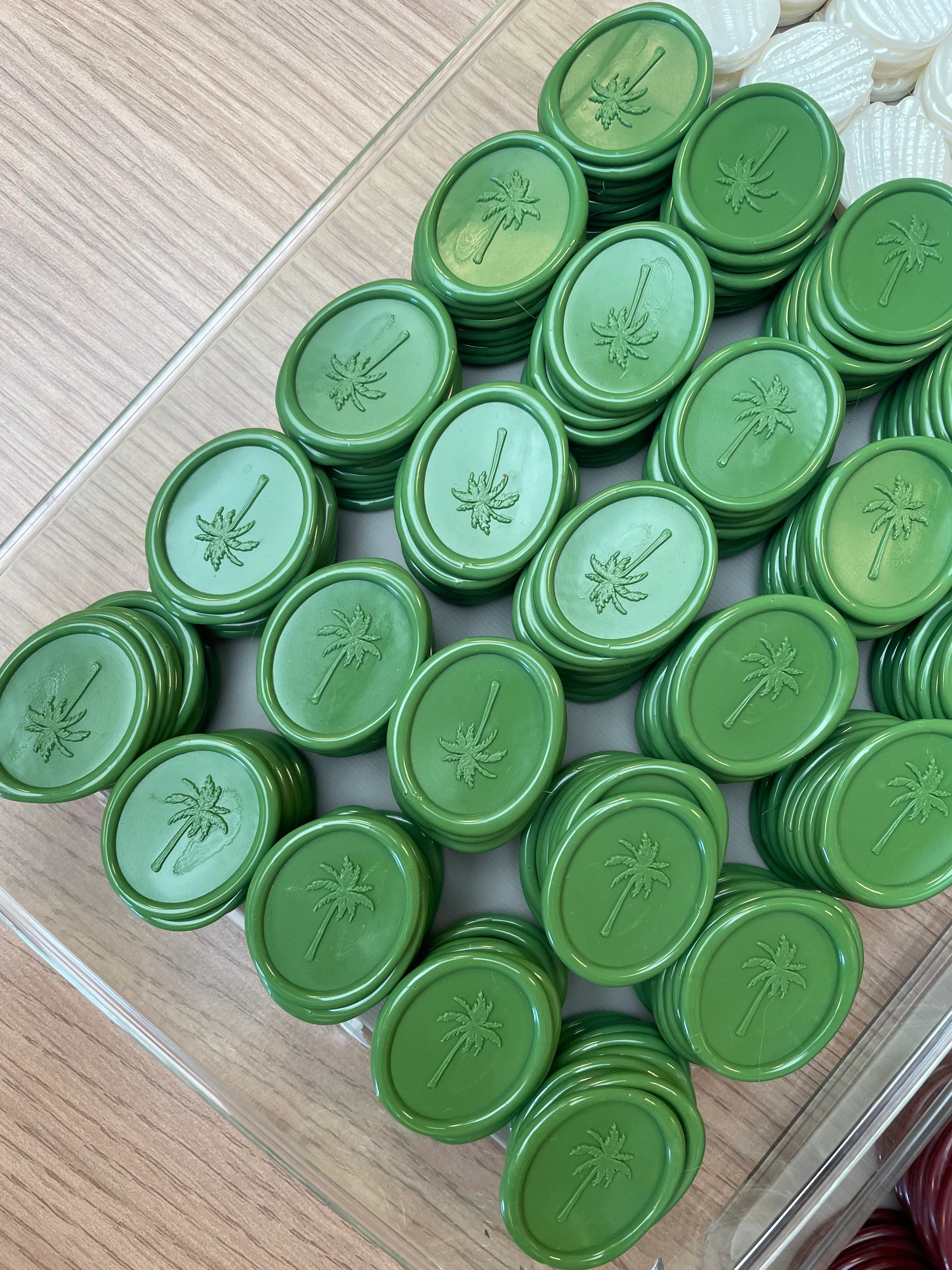 Palmier - Sceaux de cire autocollants - 35 pièces