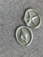 Shell oval Self-Adhesive Wax Seals Handmade for wedding Invitations