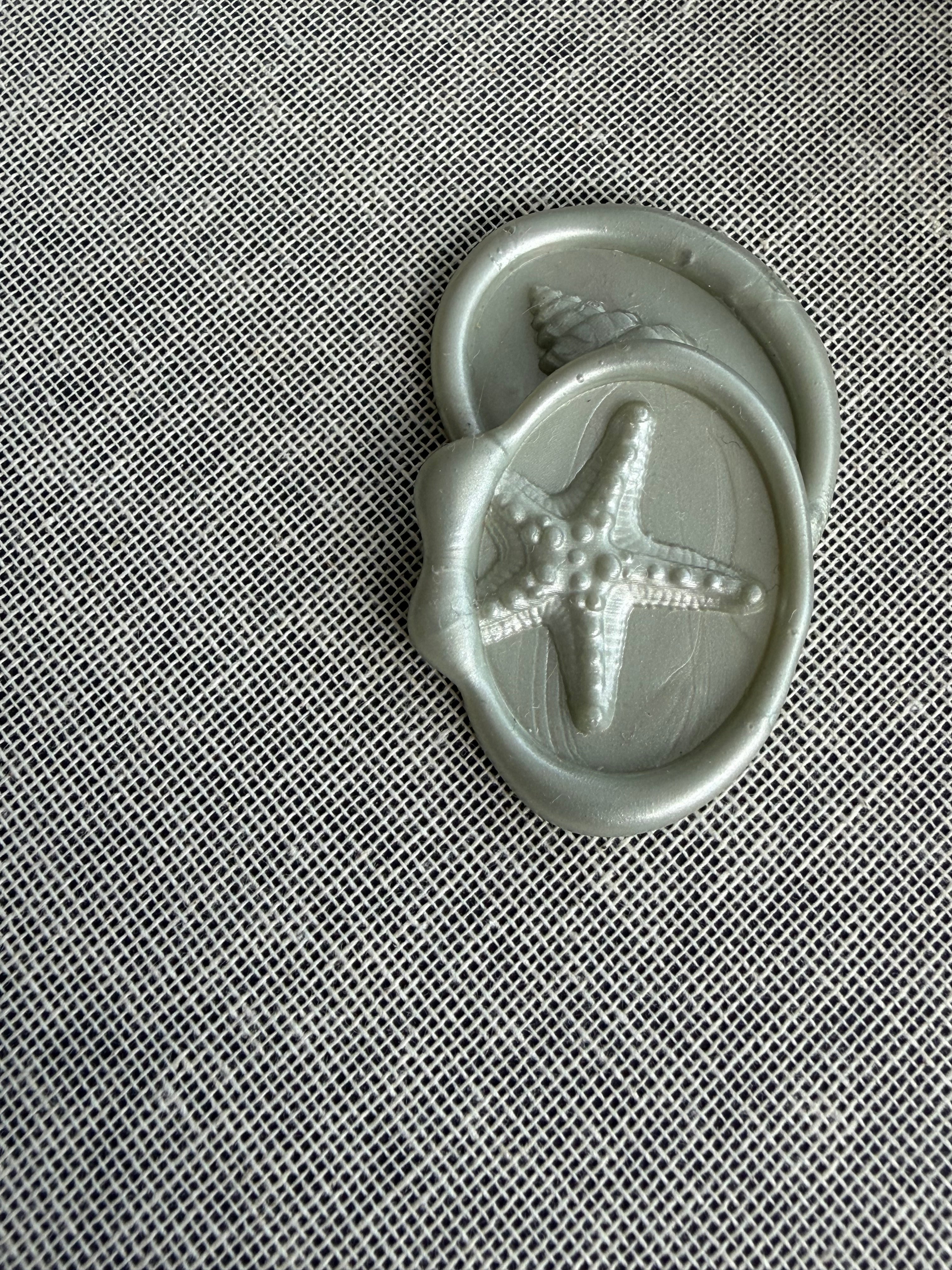 Starfish 3D oval Self-Adhesive Wax Seals Handmade for wedding Invitations