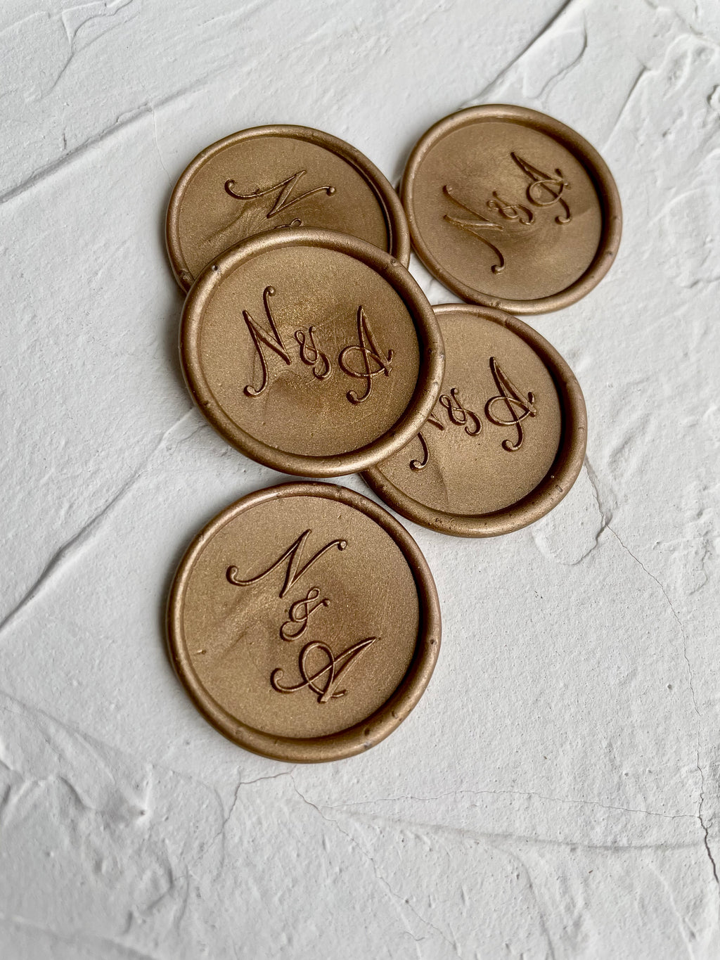 Sceaux de cire personnalisés avec monogramme de mariage (25 mm) - 35 pièces