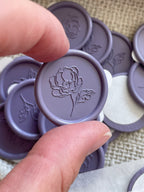 Blooming poppy - Self adhesive wax seals - 35 pcs