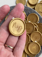 Sceaux de cire personnalisés avec monogramme de mariage (25 mm) - 35 pièces