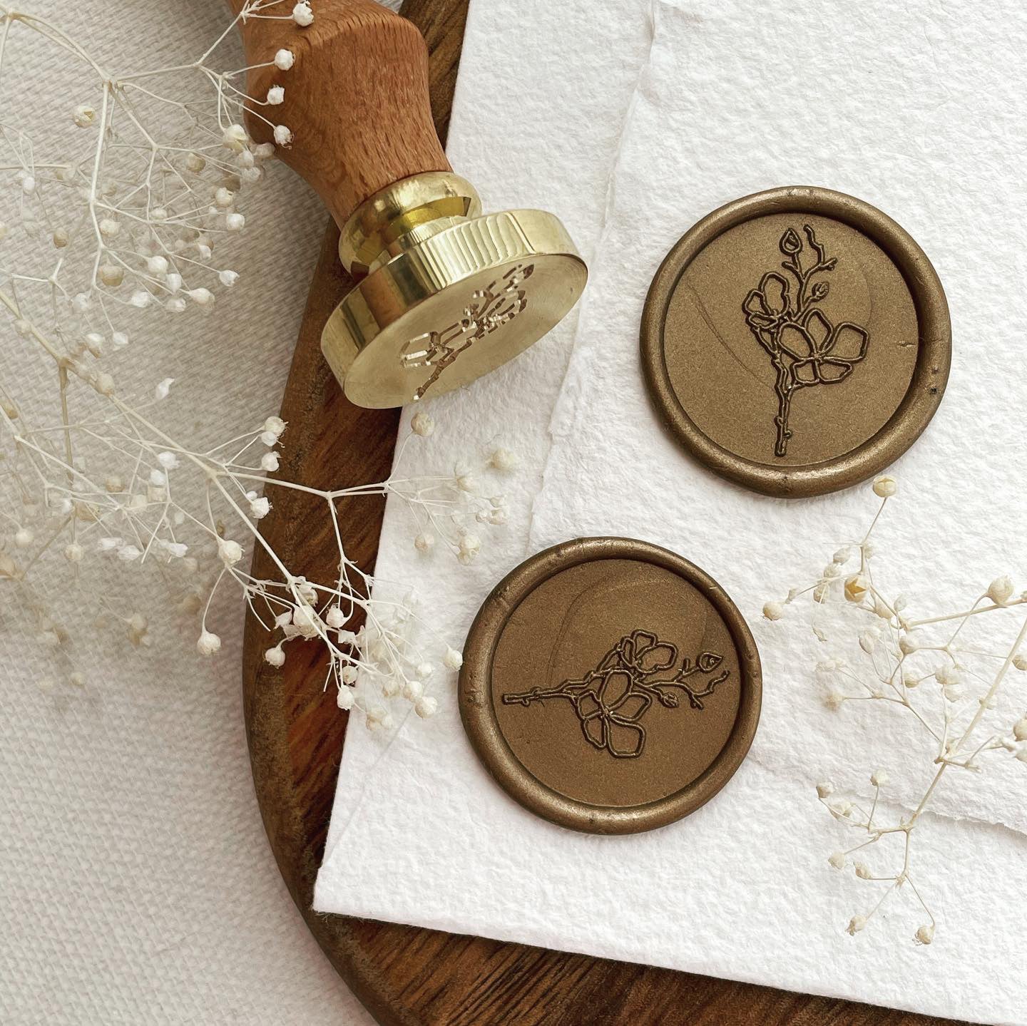 Magnolia - Sceaux de cire autocollants - 35 pièces