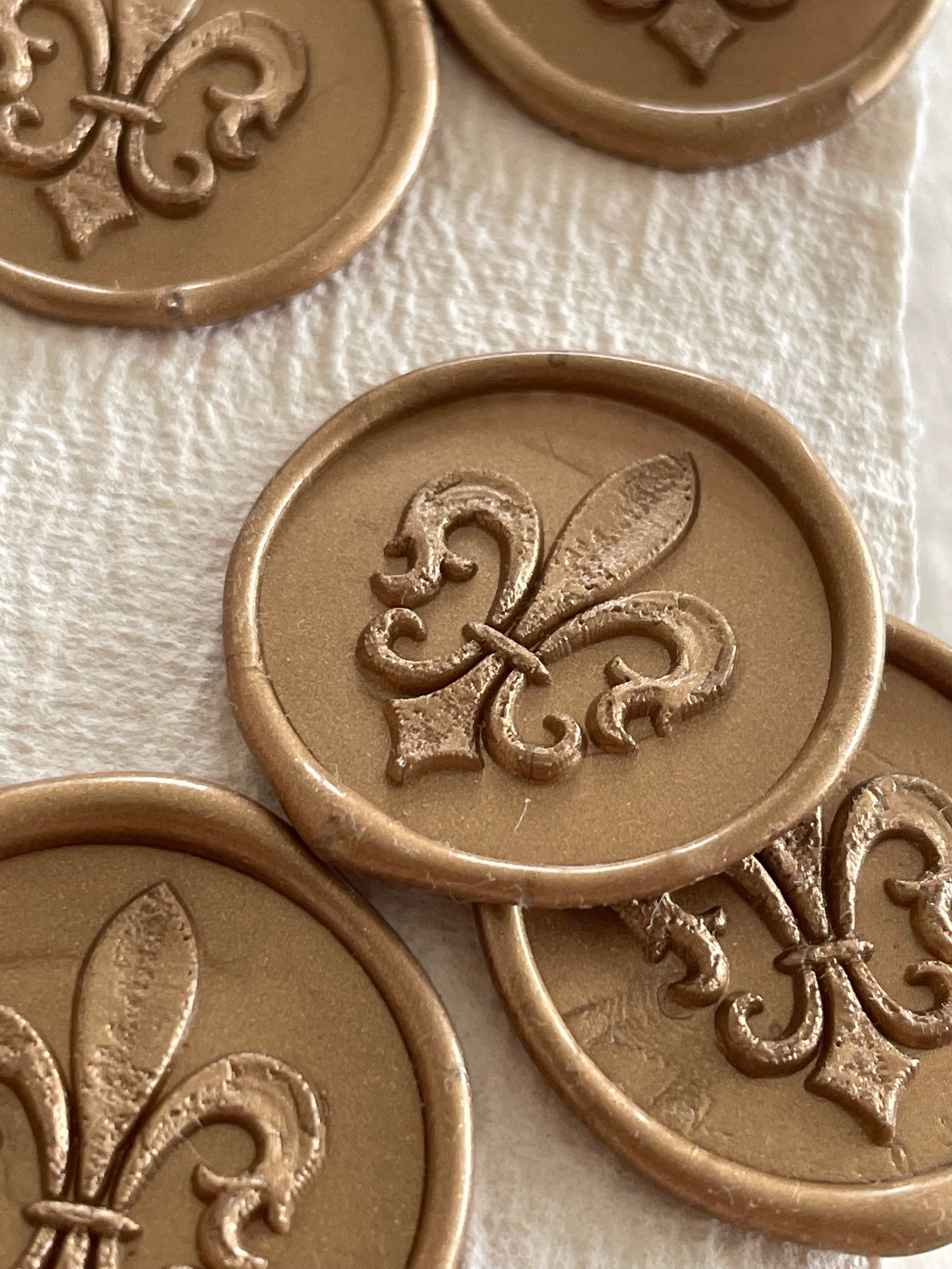 Fleur de Lys - Sceaux de cire autocollants 3D - 35 pièces