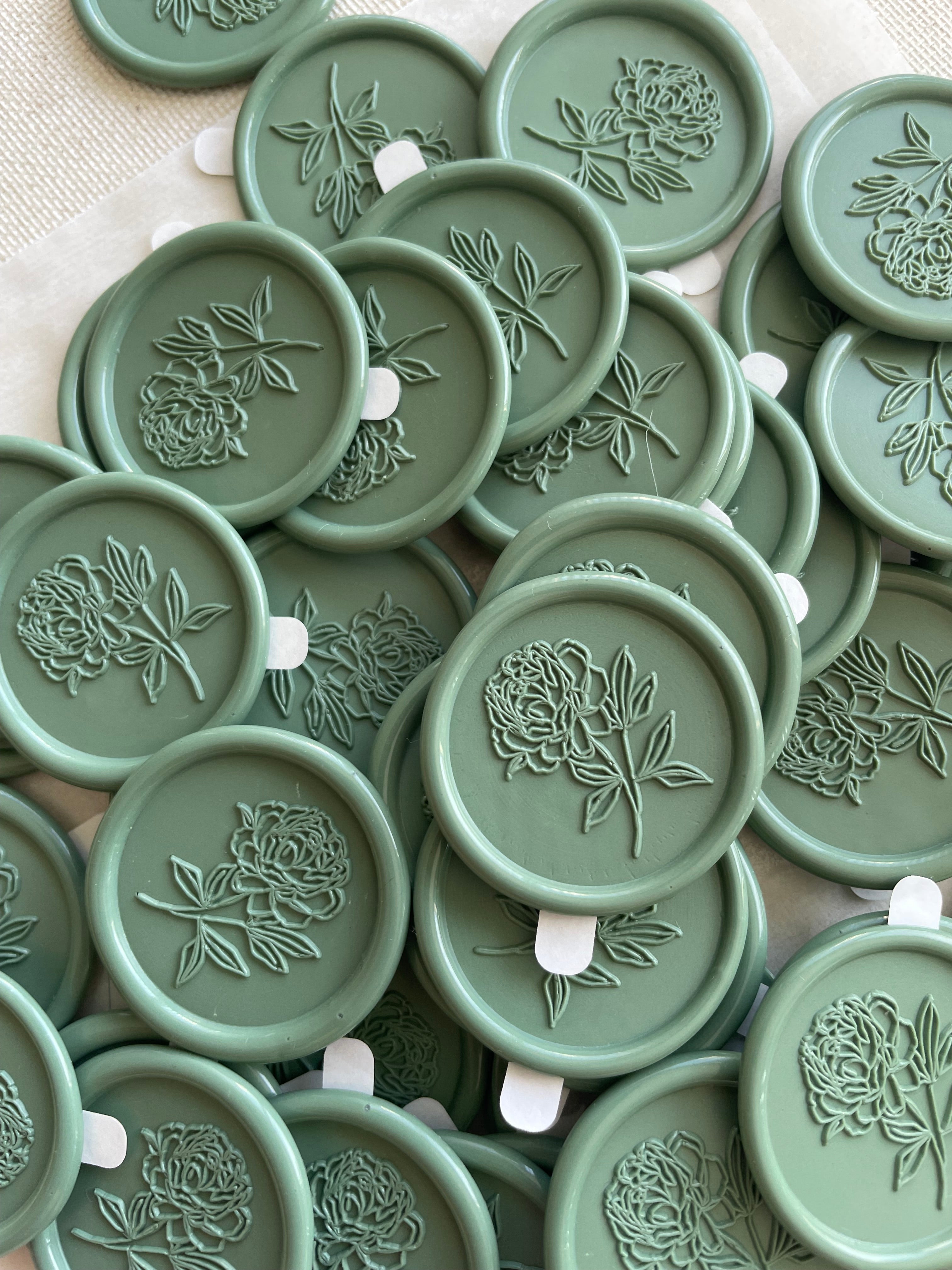 Peony - Self adhesive wax seals - 35 pcs