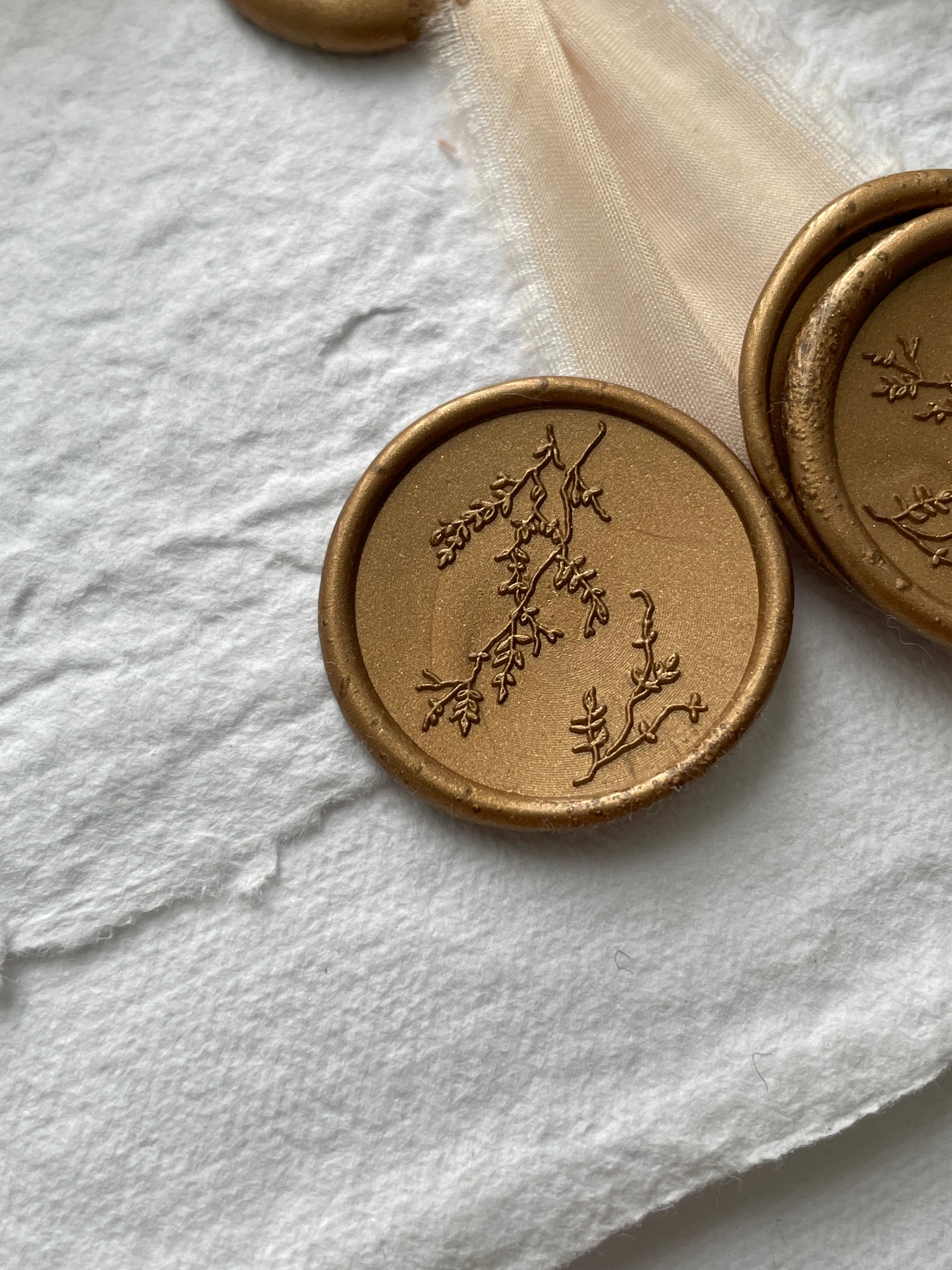 Jasmine branches - Self adhesive wax seals - 35 pcs