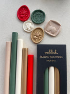 Christmas sealing wax sticks/ Festive colors wax sticks/ pack of 5/ Christmas wax sticks