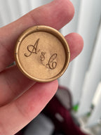 Sceaux de cire personnalisés avec monogramme de mariage (25 mm) - 35 pièces