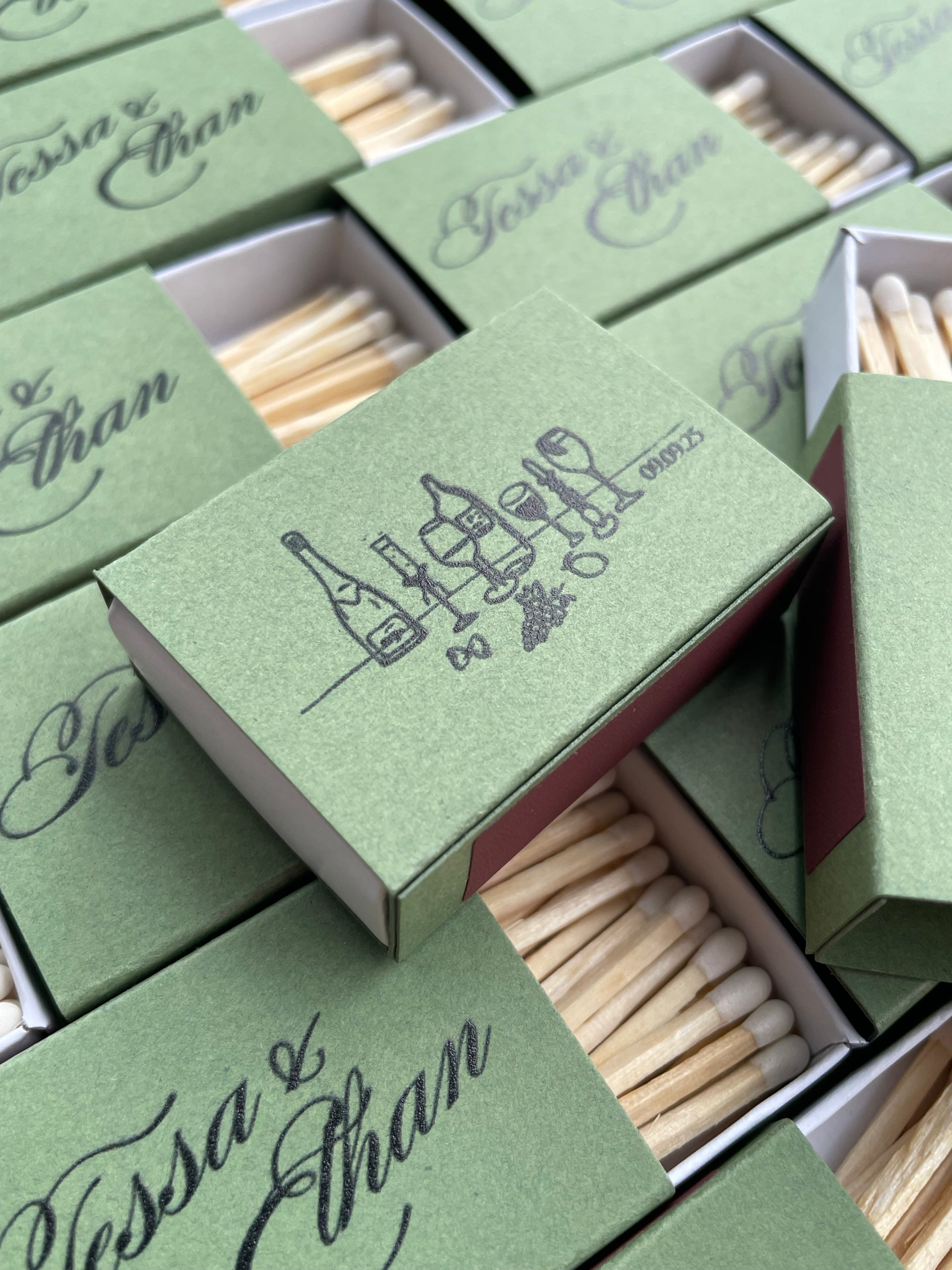 Custom Printed Matchboxes, Personalized Wedding Favors