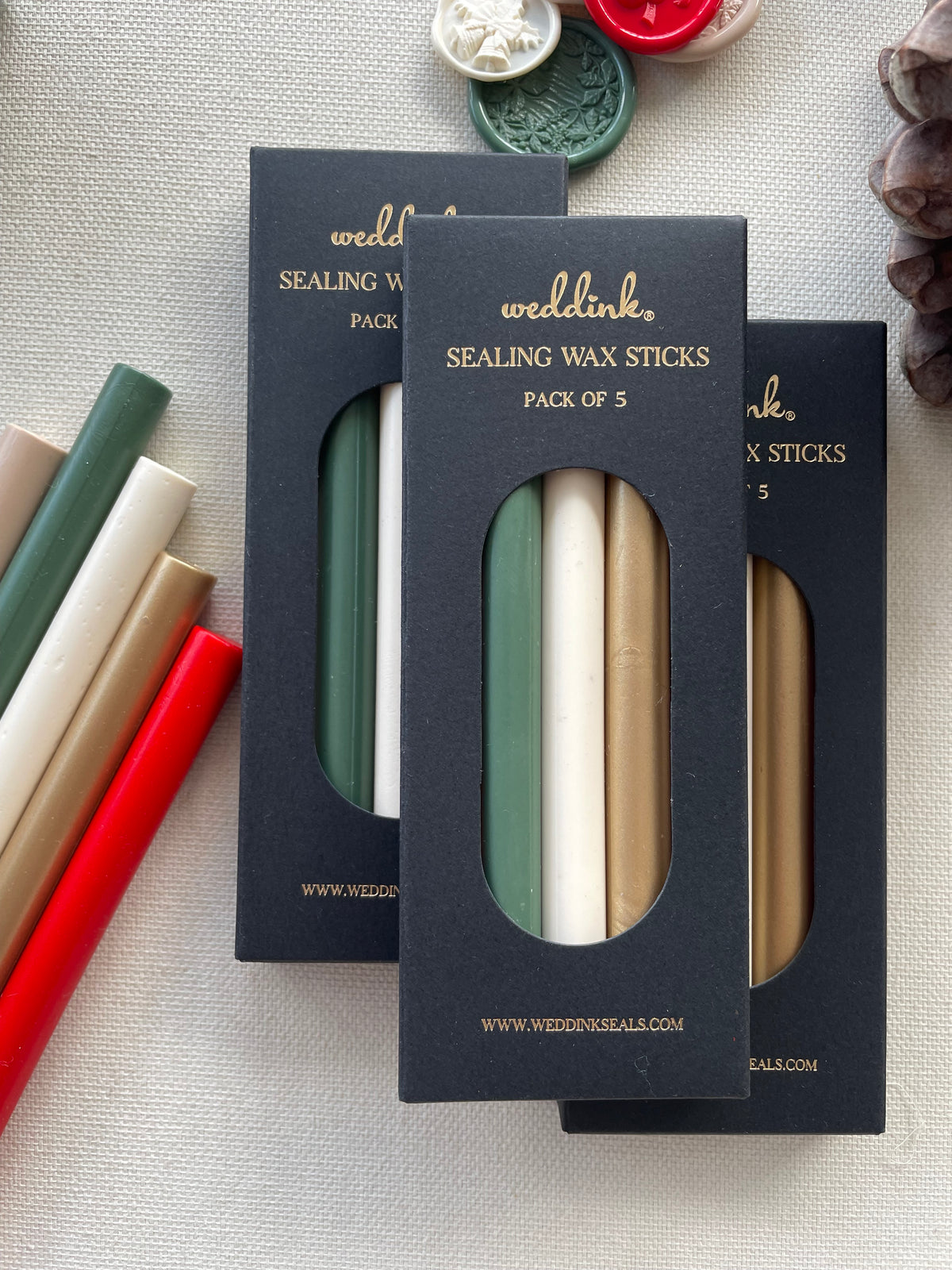 Christmas sealing wax sticks/ Festive colors wax sticks/ pack of 5/ Christmas wax sticks