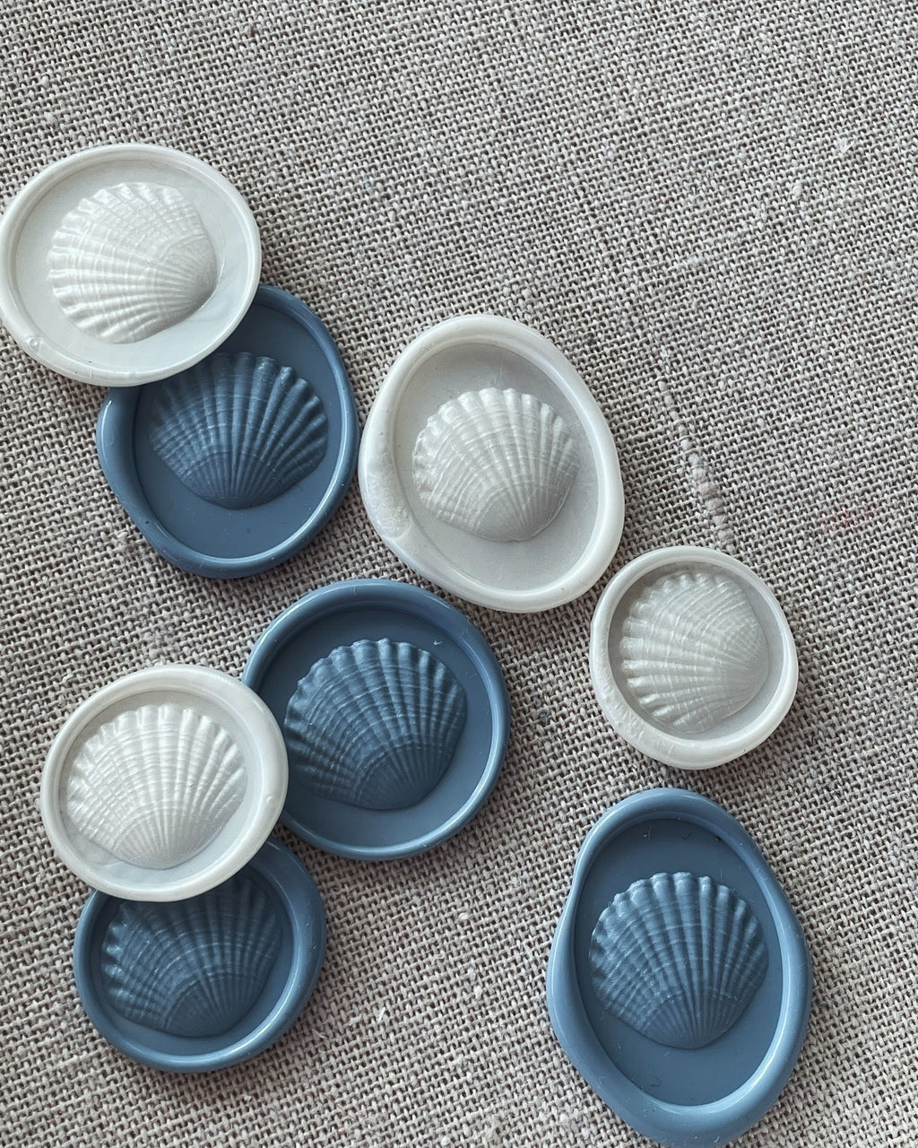 Sea shell - Self adhesive wax seals - 35 pcs