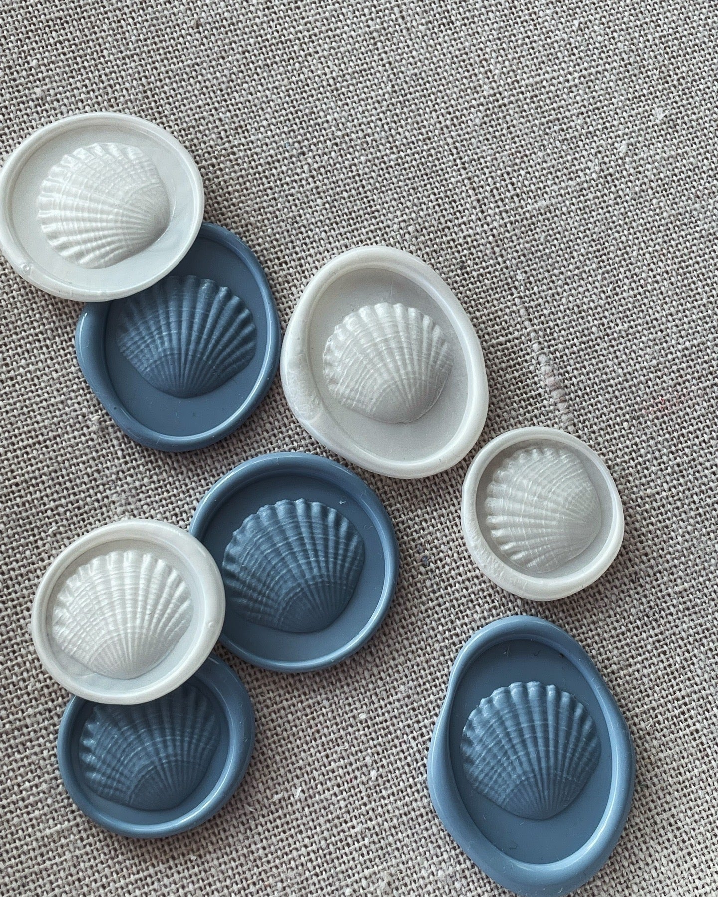 Sea shell - Self adhesive wax seals - 35 pcs