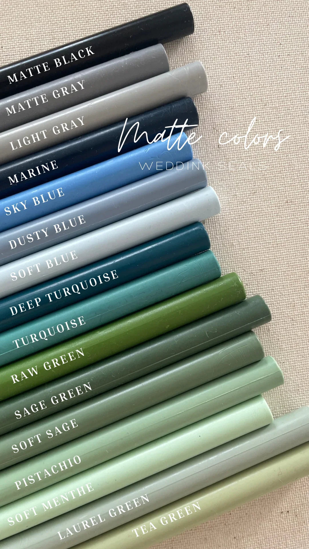 Matte wax sticks for wedding envelopes