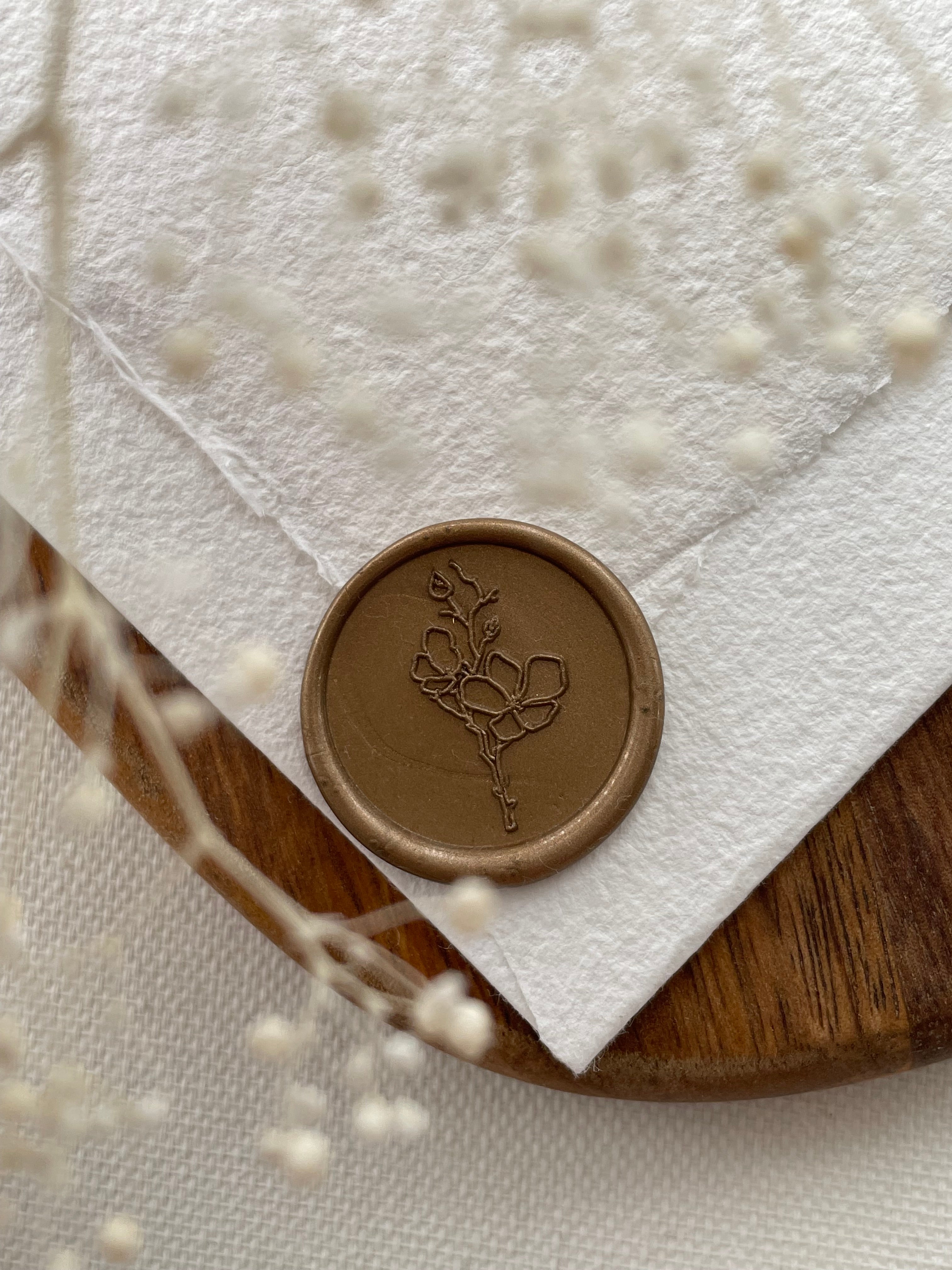 Magnolia - Sceaux de cire autocollants - 35 pièces