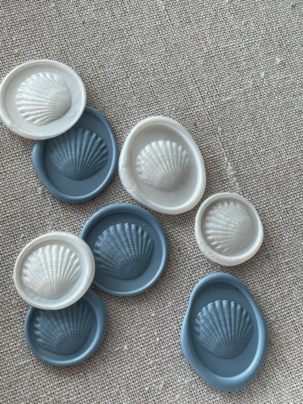 Sea shell - Self adhesive wax seals - 35 pcs