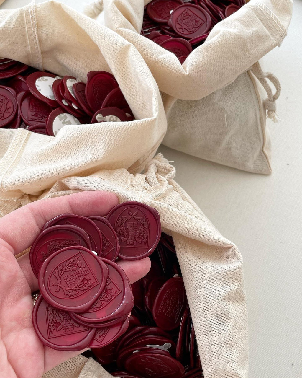 Sceaux de cire personnalisés avec votre motif (25 mm) - 35 pièces