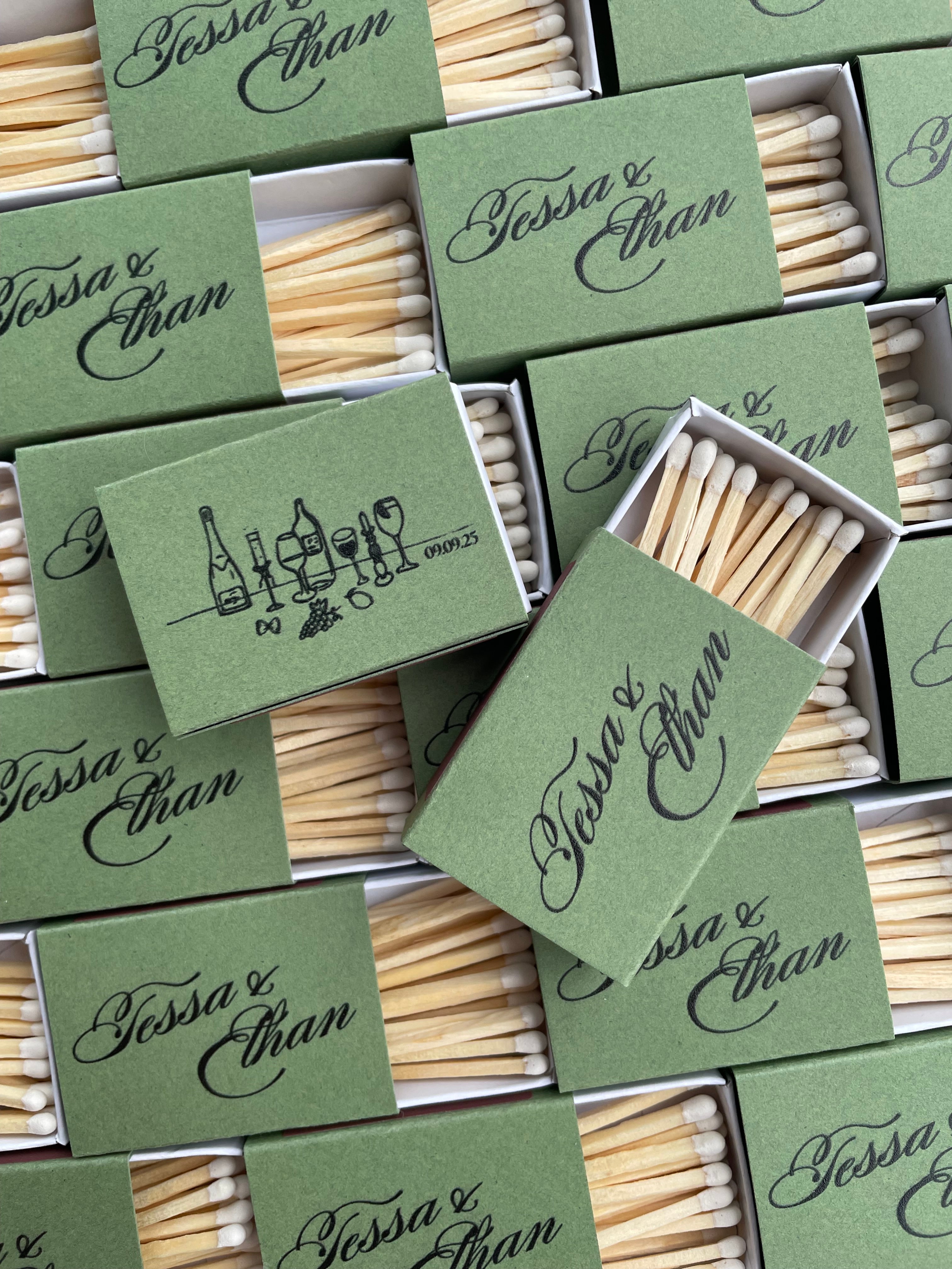 Custom Printed Matchboxes, Personalized Wedding Favors