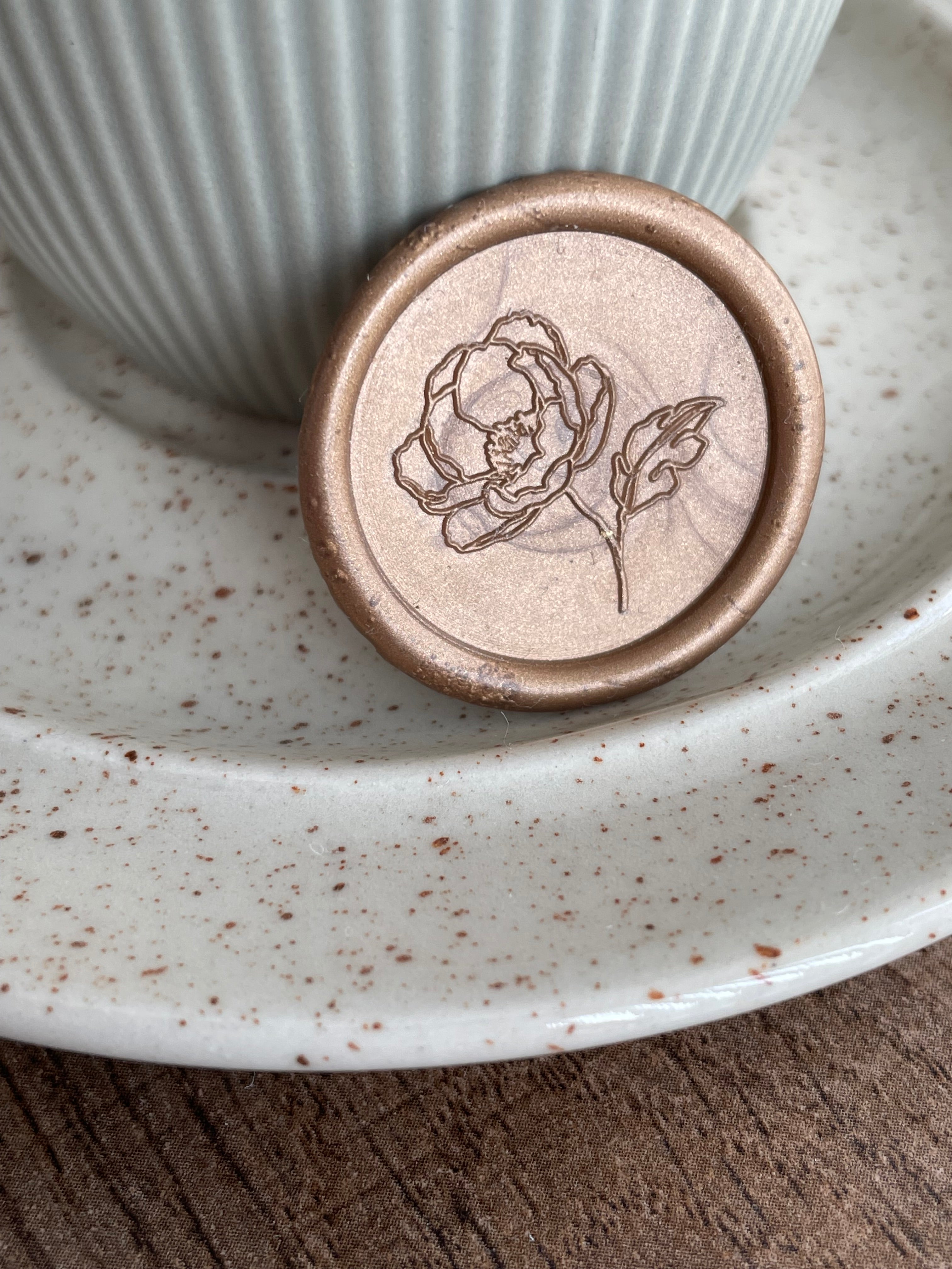 Blooming poppy - Self adhesive wax seals - 35 pcs