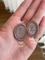 3D Rose - oval self adhesive wax seals - 35 pcs