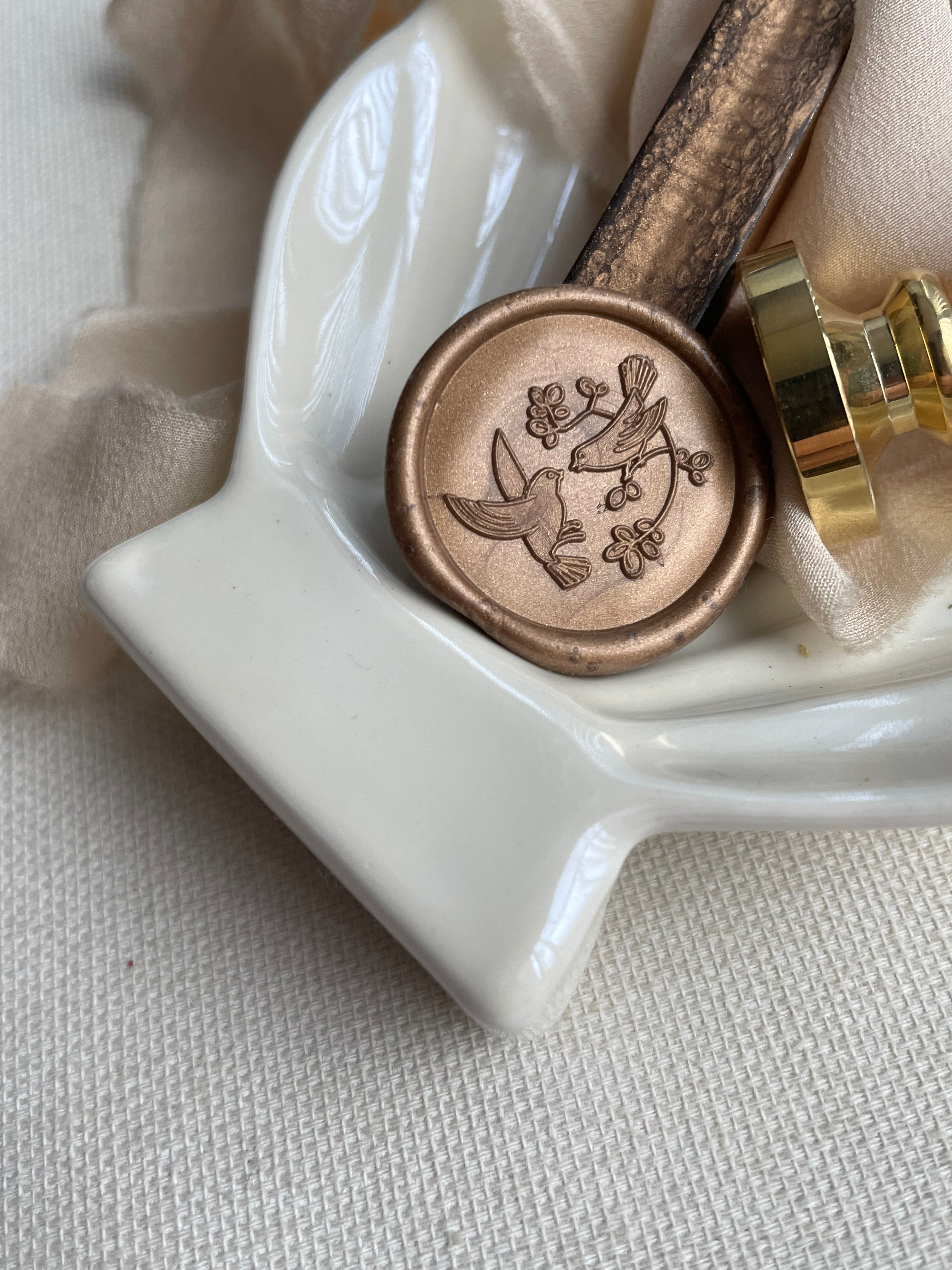 Oiseaux amoureux - Sceaux de cire autocollants - 35 pièces