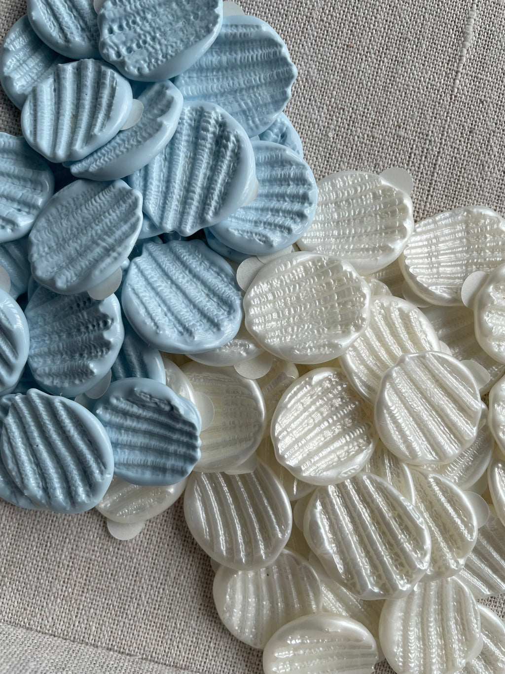 Sceaux de cire autocollants en coquillage / bords naturels