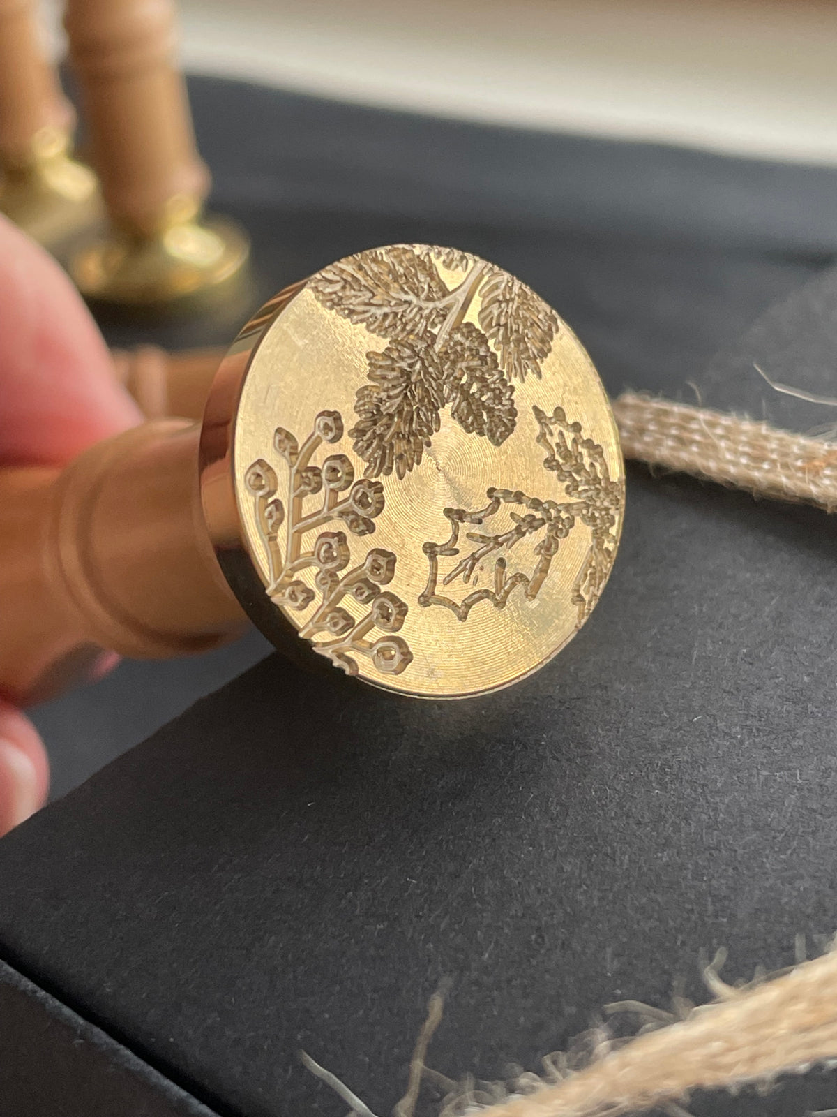 Christmas greenery wax seal stamp