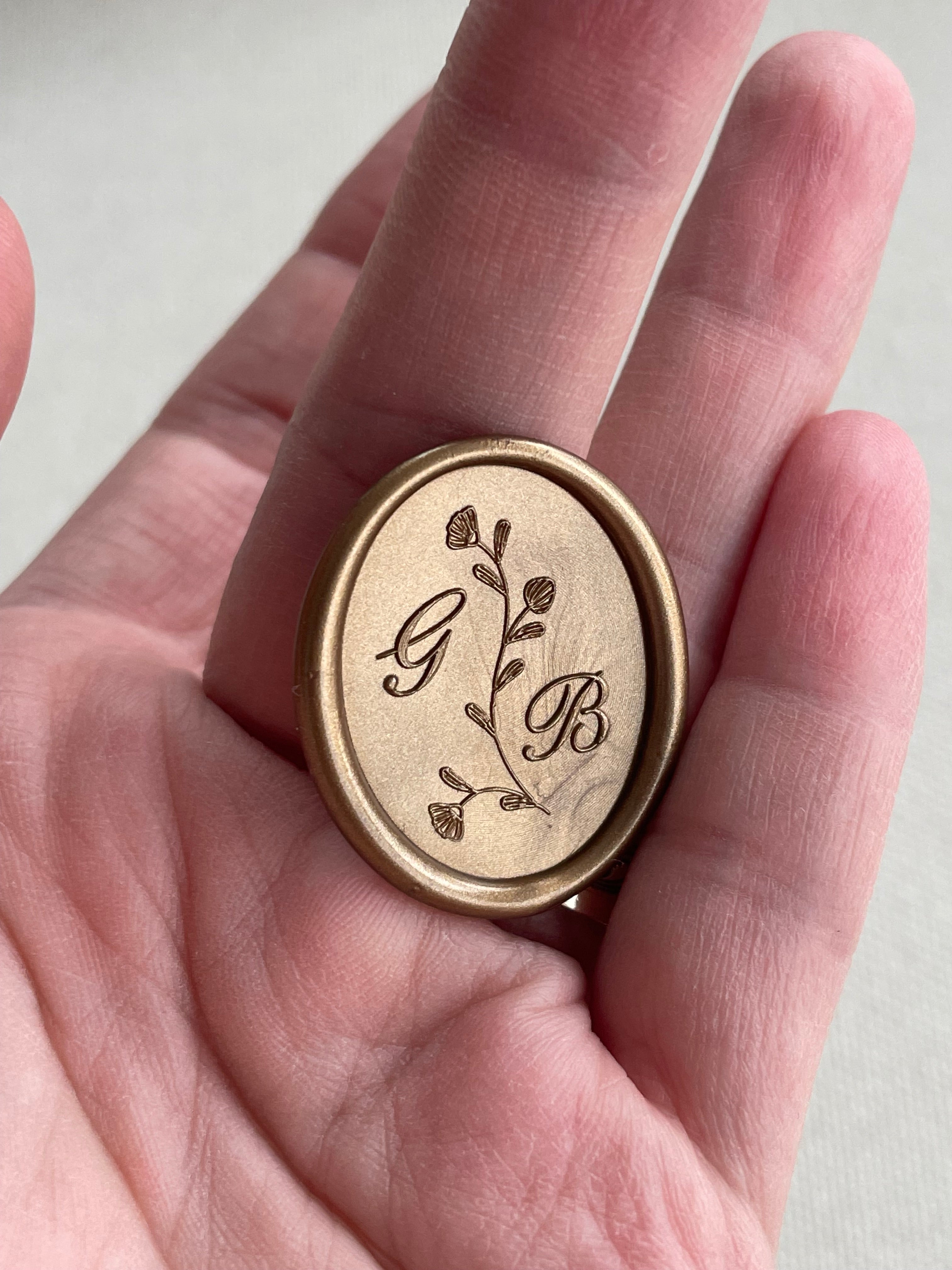 Semi Custom wedding monogram oval Wax Seals with your design - 35 pcs
