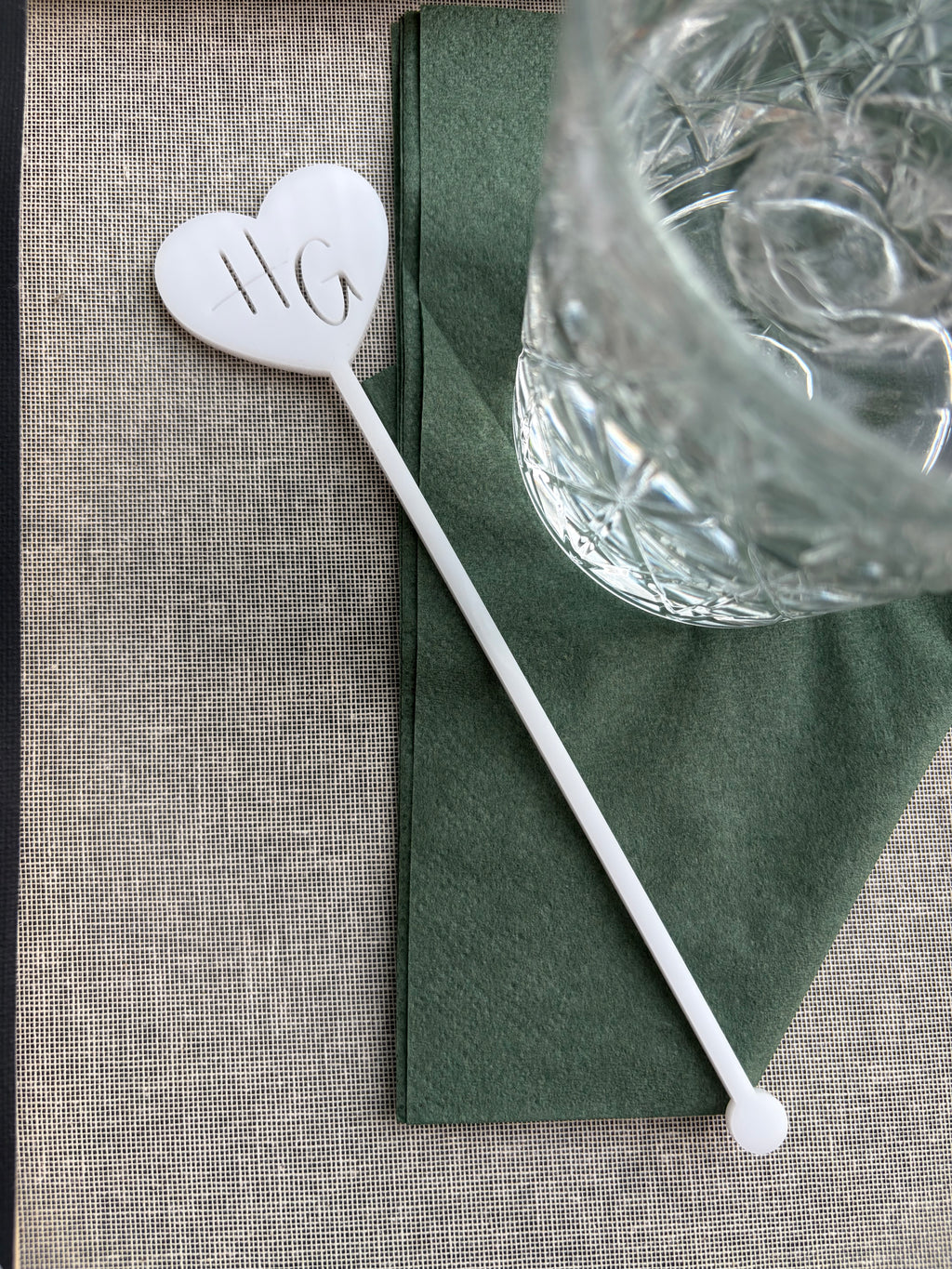 Custom Laser Cut Acrylic Drink Stirrers – Personalized Initials, Wedding Barware