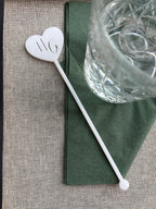 Custom Laser Cut Acrylic Drink Stirrers – Personalized Initials, Wedding Barware