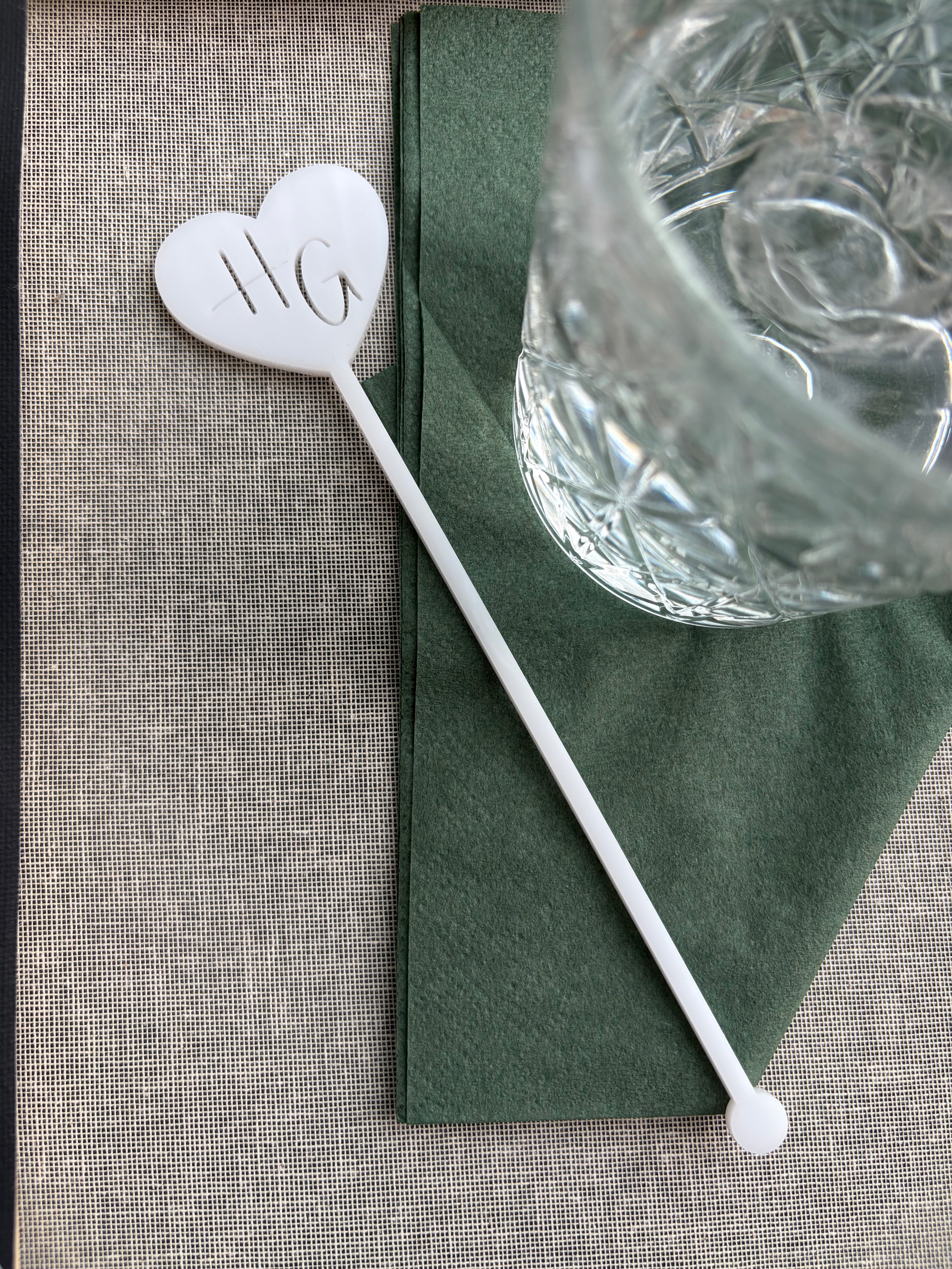 Custom Laser Cut Acrylic Drink Stirrers – Personalized Initials, Wedding Barware