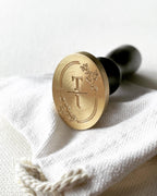 Tampon de cire ovale personnalisé avec initiales - Monogramme de mariage / Tampon de cire Leola